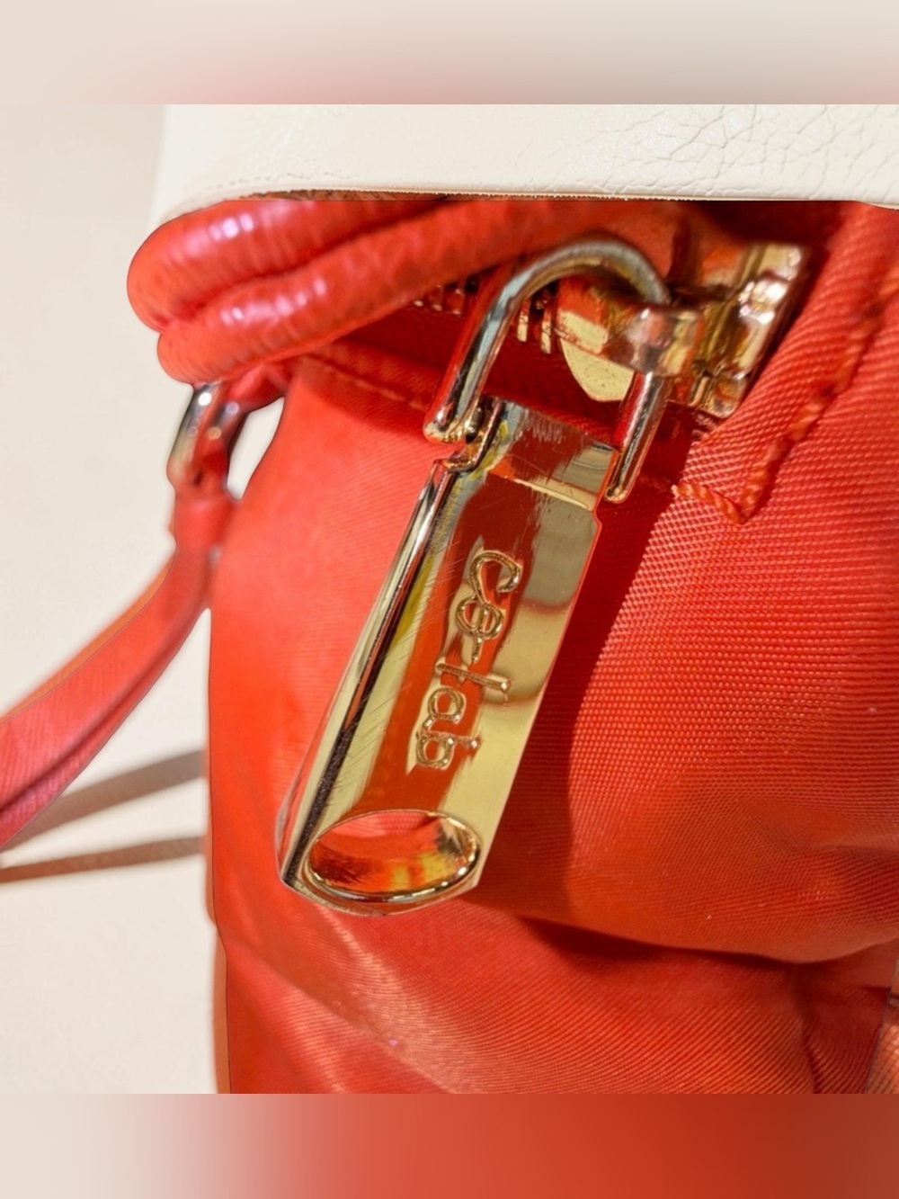 Co-Lab by Christopher Kon Nylon Crossbody Bag Orange Lightweight Travel Purse - Picture 9 of 12